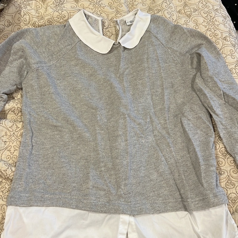 Sweater Top With Button Down Illusion - image 2